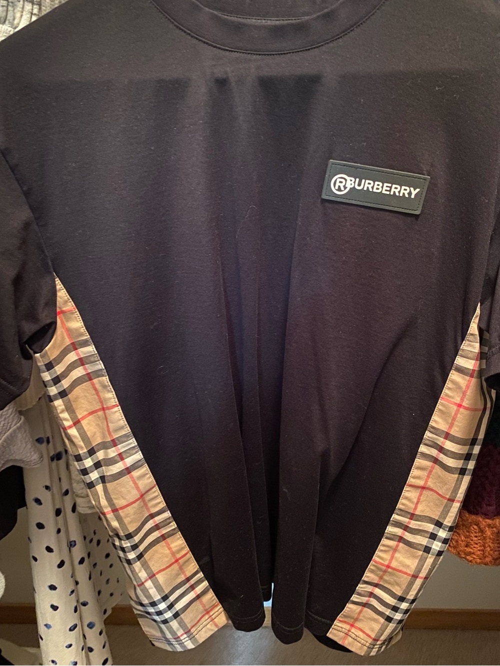 Burberry Black Carrick Oversized fit T-shirt(Xsmall)
